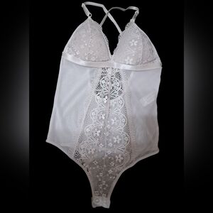 Clothes: Womens New Kathy Lingerie Body Suite (White) M/L